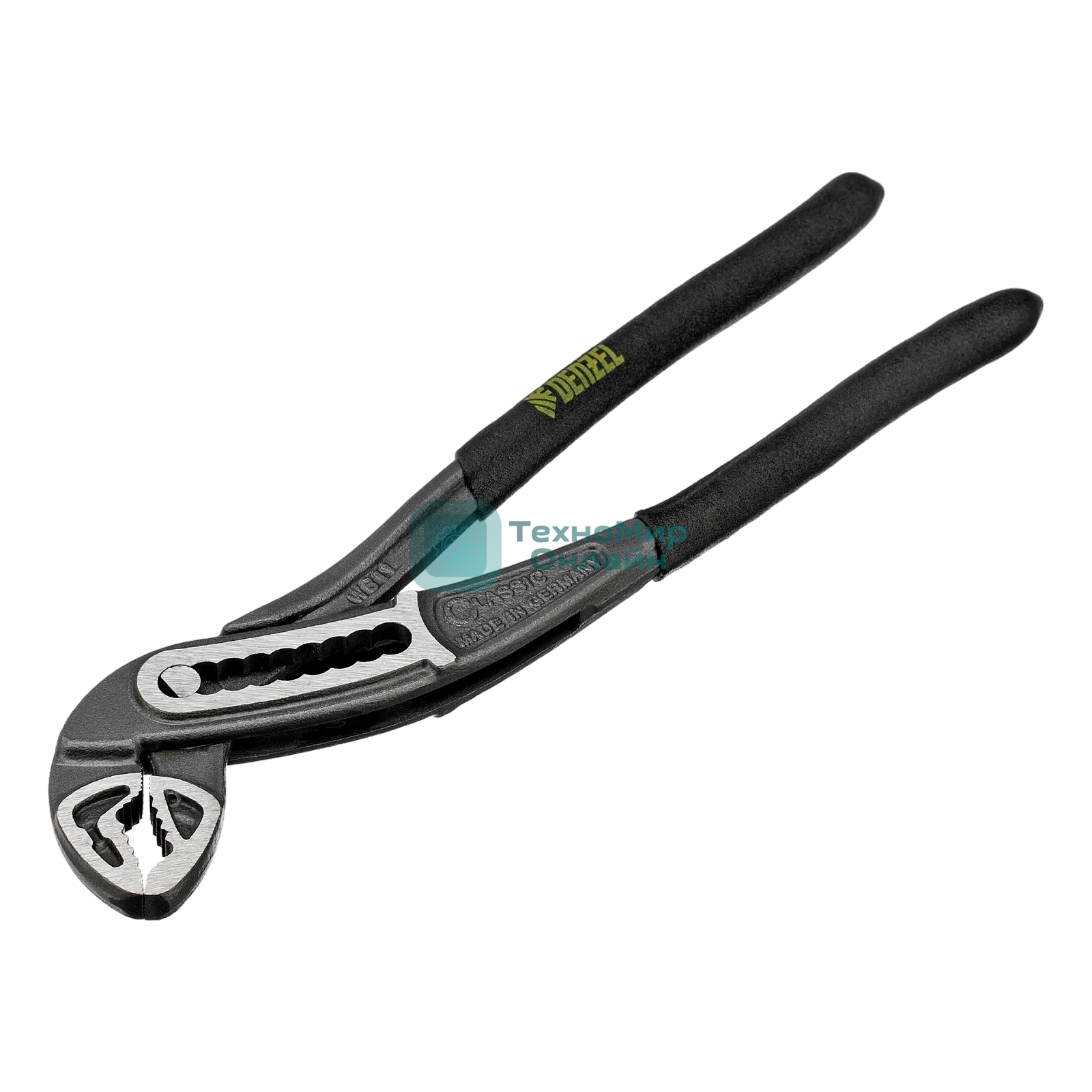 Клещи переставные Denzel обливные рукоятки, 180 мм