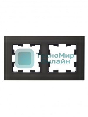 Рамка 2-местная IEK BRITE РУ-2-2-БрД стекло дымчатый