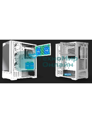 Компьютерный корпус ZALMAN P40 Prism Plus, ATX, белый, WINDOW, 3xCombo (3.5'' or 2.5