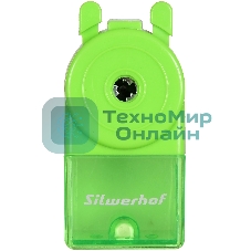Точилка для карандашей механическая Silwerhof Color, 1 отверстие, зеленый
