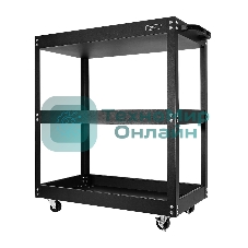 Тележка инструментальная трехсекционная на колесах Deli DL433023 700x350x760мм, до 210кг, толщина полки 0,7мм, толщина стойки 1,2мм