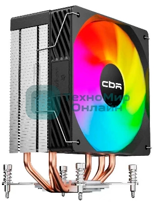 Кулер для процессора CBR CBR-CC-3190-RGB-PWM Al+Cu, 3 heat pipes, Socket 775/1366/1155/1156/1150/1151/1200/1700/AM2/АМ2+/АМ3/AM3+/FM1/FM2/AM4/AM5, TDP 190W, 120mm Fan, 2300RPM, HB, RGB, PWM, 36db