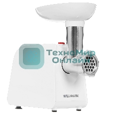 Мясорубка электрическая Willmark WMG-2043JW белый, 2000 Вт, 2.4 кг/мин, реверс, защита от перегрузки, насадки - 5
