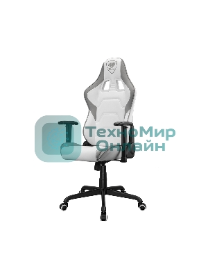 Кресло Cougar Fortress белый, экокожа, 120 кг, механизм качания