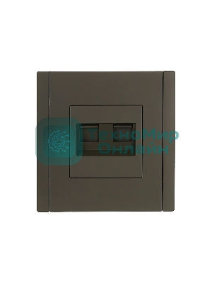 Розетка компьютерная 2-ая RJ45 кат.6 IEK FORTE&PIANO FP334 серый
