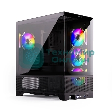 Компьютерный корпус ABR MINI PRO (1хUSB 3.0, 1хUSB Type-C, HD Audio, 4xRGb Fan, ATX, Micro-ATX, ITX)