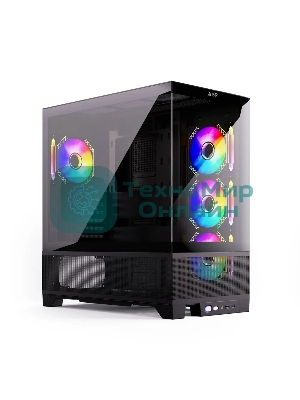Компьютерный корпус ABR MINI PRO (1хUSB 3.0, 1хUSB Type-C, HD Audio, 4xRGb Fan, ATX, Micro-ATX, ITX)