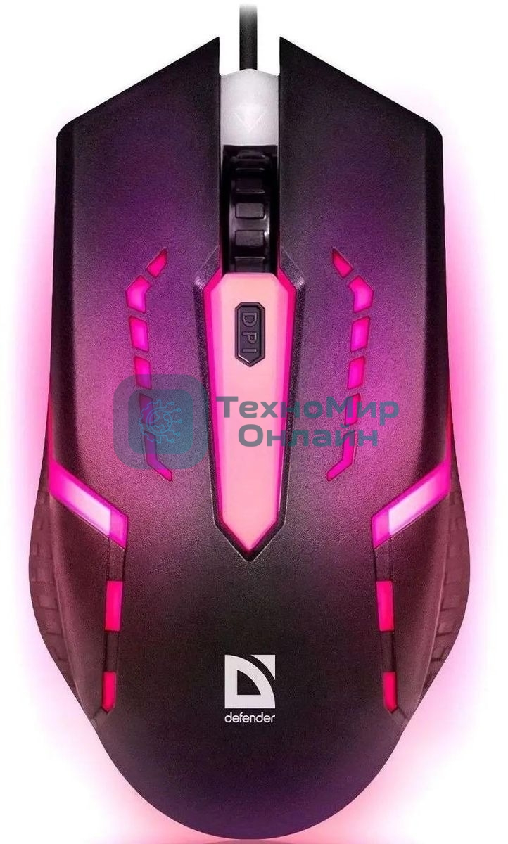 Мышь проводная Defender Hit MB-601 черный, 1200 dpi, USB, кнопки - 4