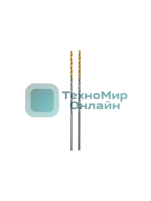 Сверло спиральное по металлу Denzel 2 х 86 мм Р6М5, Golden Tip, удлиненное, 2 шт.