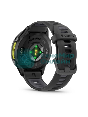 Смарт-часы Garmin Forerunner 970 черный, темно-серый DLC титановый безель, черный ремешок 47мм