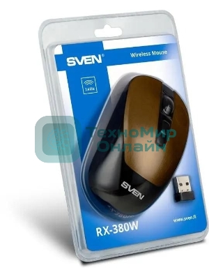 Мышь беспроводная SVEN RX-380W античная бронза, 1600 dpi, радиоканал, USB, кнопки - 4