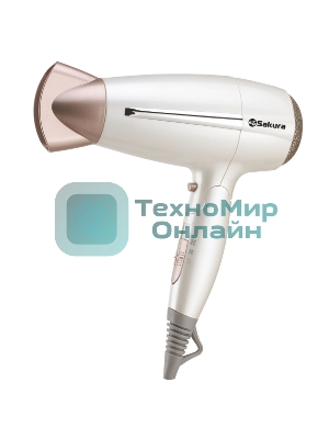 Фен Sakura SA-4042W белый, 2000-2200 Вт, компактный