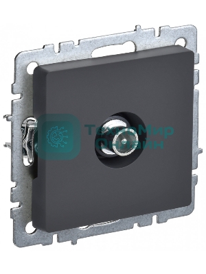Розетка телевизионная проходная IEK BRITE РТВ10-0-БрГ графит