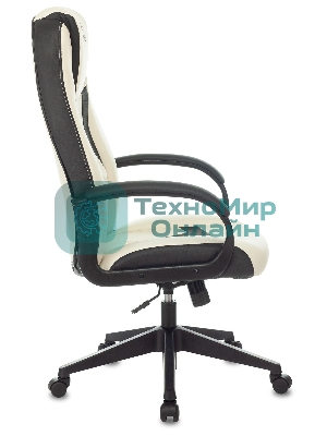 Кресло Бюрократ Zombie 8 белый/черный, экокожа, 120 кг, механизм качания