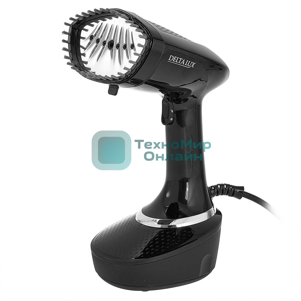 Отпариватель Delta LUX DE-3200P черный, 1500 Вт, 30 г/мин, 400 мл