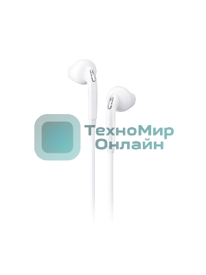 Проводные наушники Smartbuy A5 белый, внутриканальные, Jack 3.5 мм, микрофон на проводе