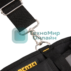 Пояс монтажника усиленный Denzel с лямками, сумки поясные, держатель для молотка