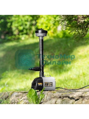 Насос фонтанный Denzel FNP110-34, 112 Вт, подъем 3,4 м, 3400 л/ч, колокольчик/каскад/гейзер