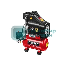 Компрессор воздушный безмасляный, 200 л/мин, 6 л, 1500 Вт, Зубр