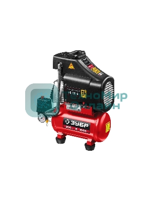 Компрессор воздушный безмасляный, 200 л/мин, 6 л, 1500 Вт, Зубр