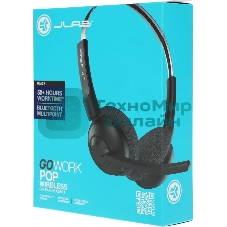 Гарнитура JLab GO Work Pop Wireless Headphones чёрный, беспроводная, Bluetooth, до 50 ч
