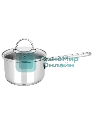 Ковш APPETITE SH05253 pretty 1,5 лиз нерж. стали. Объем 1,5л, размеры: 16х7,5 см, стекл. крышка, прутковая ручка,подар.коробка