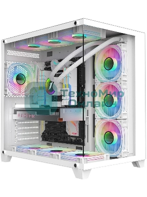 Компьютерный корпус 1STPLAYER MEGAVIEW MV8-TP белый/ATX/MV8-TP-WH