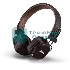 Беспроводные/проводные наушники Marshall Major V коричневый, накладные, Bluetooth + проводной, беспроводная зарядка, до 100 ч