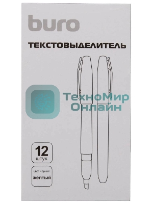 Текстовыделитель Buro Base, скошенный пишущий наконечник, 1-4мм, желтый, коробка