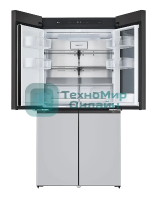 Холодильник LG GR-A24FQAKM серый трехкамерный 382/145л морозилка снизу, No Frost, Side by Side