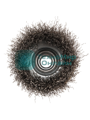 Щетка для УШМ Denzel 75 мм, М14, чашка, витая нержавеющая проволока 0,3 мм