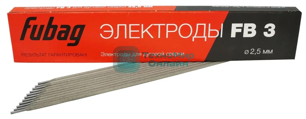 Электрод сварочный с рутиловым покрытием FB 3 D2.5 мм (пачка 0.9 кг) FUBAG, шт 