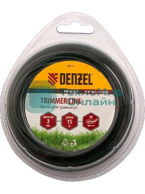 Леска для триммера Denzel двухкомпонентная круглая 2,0мм 15 м EXTRA CORD