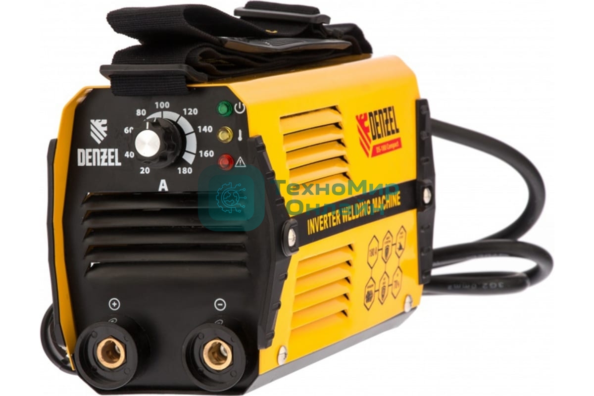 Сварочный аппарат Denzel ds-180 compact 94372 инвертор. дуговой сварки 180А пв 70%