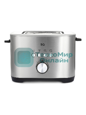 Тостер BQ T1010 Steel-Black, Мощность 800 Вт, 7 степеней поджаривания