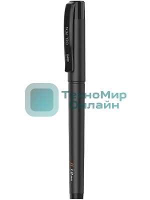 Ручка гелевая Deli EG159-BK ассорти, d=1.0мм, черные чернила, резиновая манжета