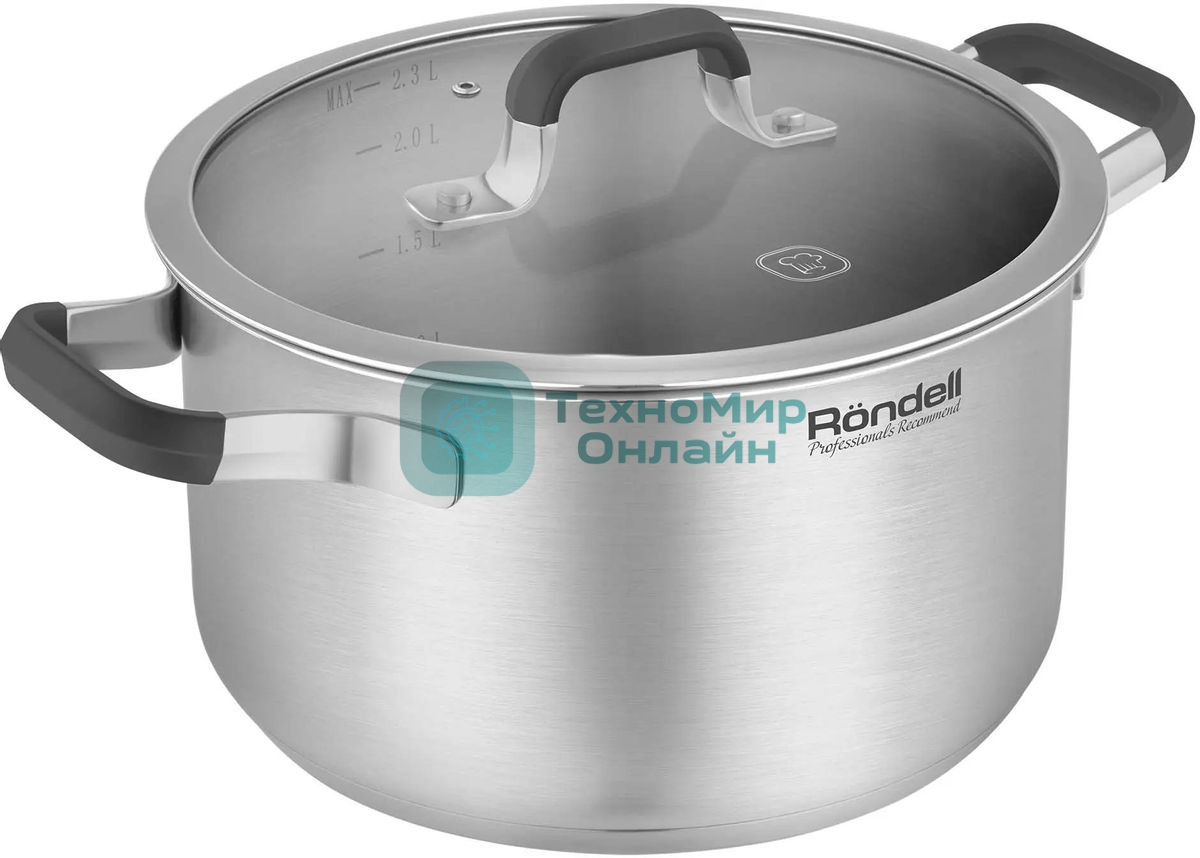 Кастрюля Rondell Stolz RDS-1752, 2.3 л, 18 см, с крышкой, стальной