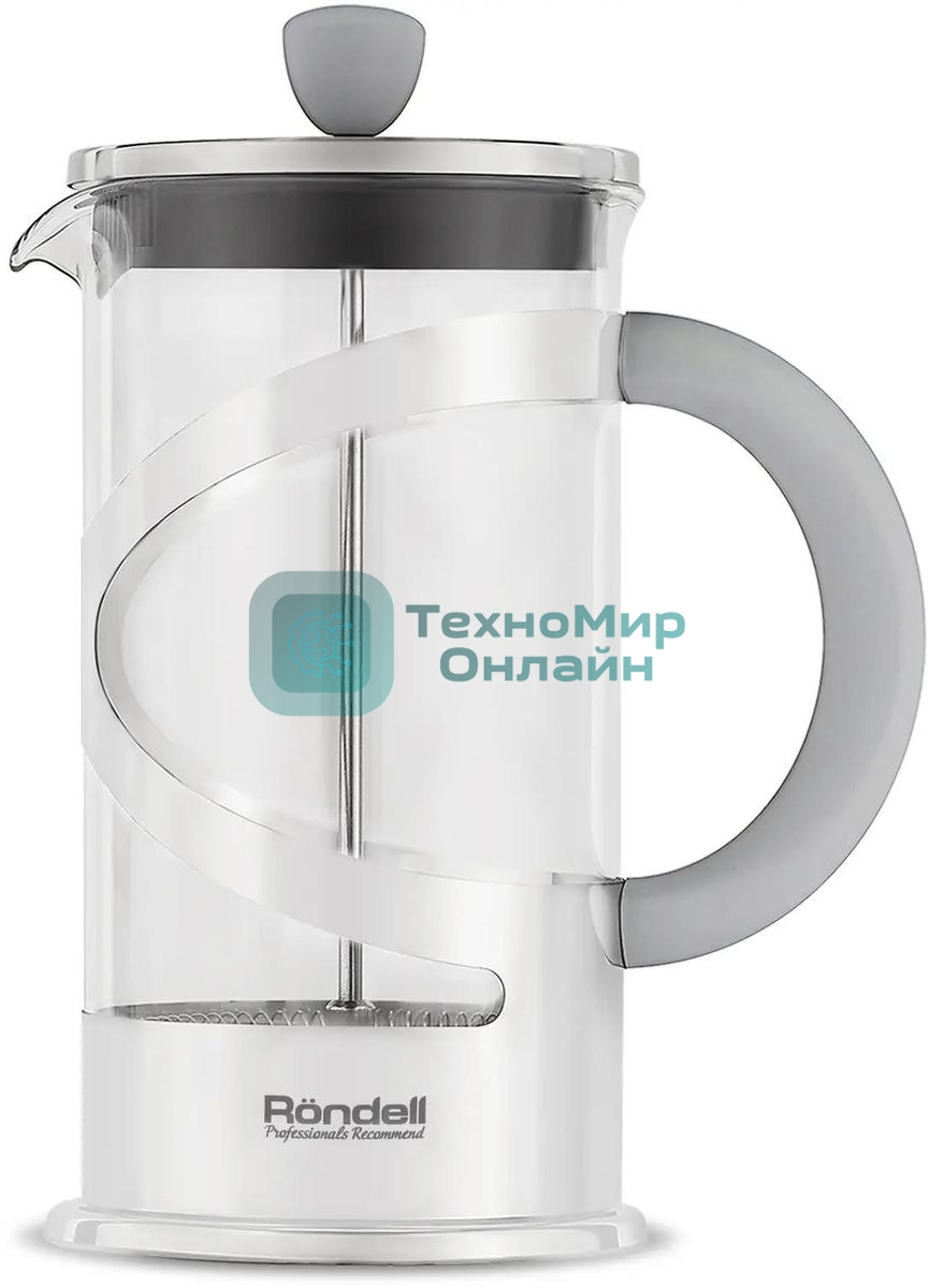 Френч-пресс Rondell Crystal Grey RDS-840, 1 л, стальной