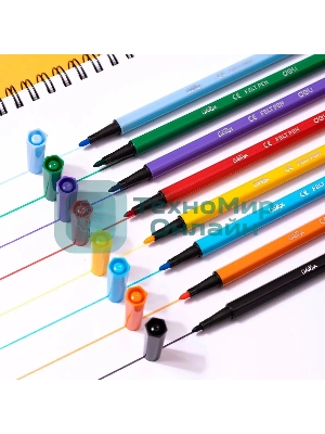 Фломастеры Deli EC157-12 12 цветов, пакет с европодвесом