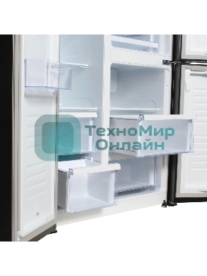 Холодильник Hyundai CS5073FV графит трехкамерный инвертер 292/167л морозилка сбоку, No Frost, Side by Side