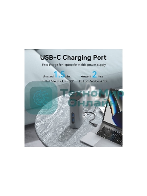 Док-станция Vention TPJH0-EU, USB Type-C, HDMI/VGA/USB/RJ45/SD/3.5мм/PD/DC, USB Type-C