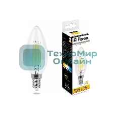 Лампа светодиодная Feron LB-66 7Вт Е14 теплый свеча FILAMENT