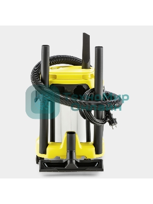 Строительный пылесос Karcher WD 2 Plus S V-15/4/18 желтый, 1000 Вт, уборка сухая/сбор воды, пылесборник мешок/контейнер, 15 л