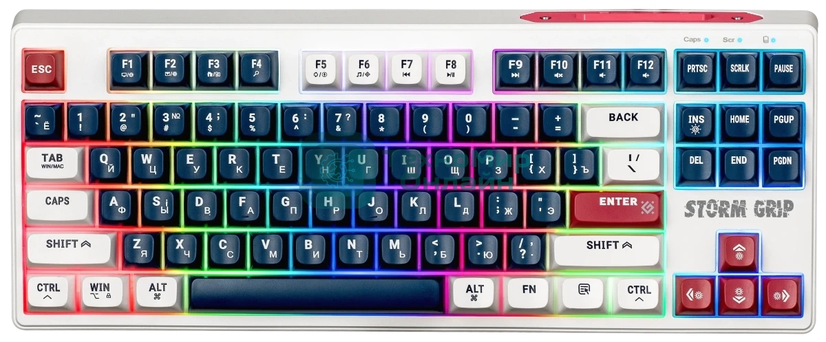 Клавиатура беспроводная Defender Storm Grip GK-188 RU,белый/синий