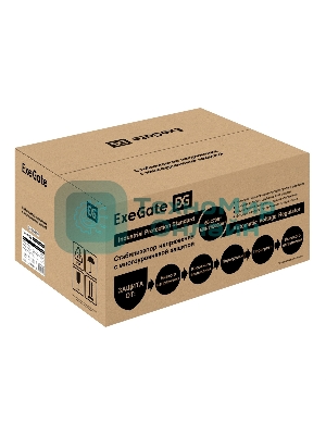 Стабилизатор напряжения ExeGate Expert Turbo AST-15000 (15000ВА, вход 80-260В, цветной дисплей, выход 220В±8%, КПД 98%, 5 уровней защиты, задержка, усиленный метал. корпус, клем.колодка, RTL)