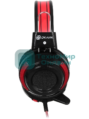Проводные наушники Oklick HS-G300 черный/красный, полноразмерные, Jack 3.5 мм