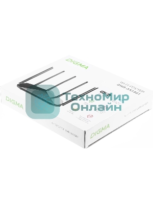 Роутер беспроводной Digma DWR-AX1501 AX1500 10/100/1000BASE-TX черный (упак.:1шт)