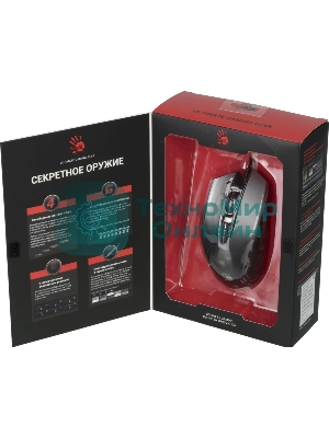 Мышь проводная A4Tech Bloody J95s серый, 8000 dpi, USB, кнопки - 9