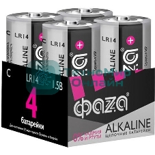 Элемент питания алкалиновый C/LR14 1.5В Alkaline Pack-4 (уп.4шт) ФАZА 5033160