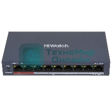 Коммутатор HiWatch DS-S908P(B), 8×100 Мбит/с PoE + 1×100 Мбит/с, неуправляемый